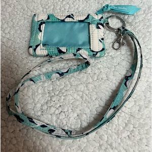 VERA BRADLEY Zip ID and Lanyard Cut Vines Cool  NWOT🦋🦋